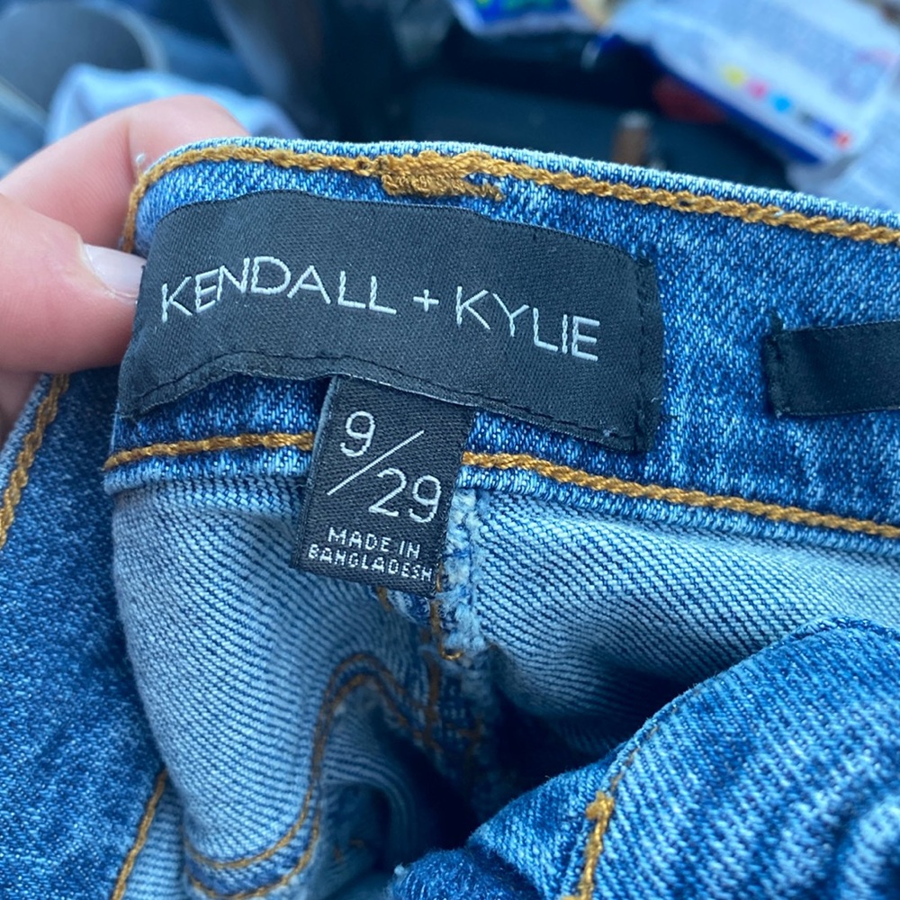 These are blue Jean shorts. They are Kendall and Kylie and they are size 9/29